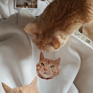 Sweat à capuche portrait personnalisé | Sweat à capuche brodé portrait chien et chat personnalisé | Tête d'animal brodée | Sweat à capuche imprimé pour chien| Cadeau pour maman chien et chat