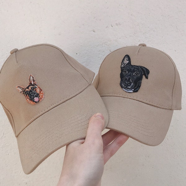 Custom baseball hat with pet portrait| Personalized embroidery dog portrait| Custom Cat and dog Mom Hat| Dog Dad baseball hat