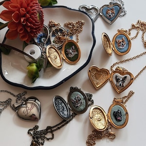 Custom embroidery portrait dog necklace| Custom jewelry for mom dog| Necklace EMBROIDERY Custom Dog Jewelry| Gift For owner pet medallion|