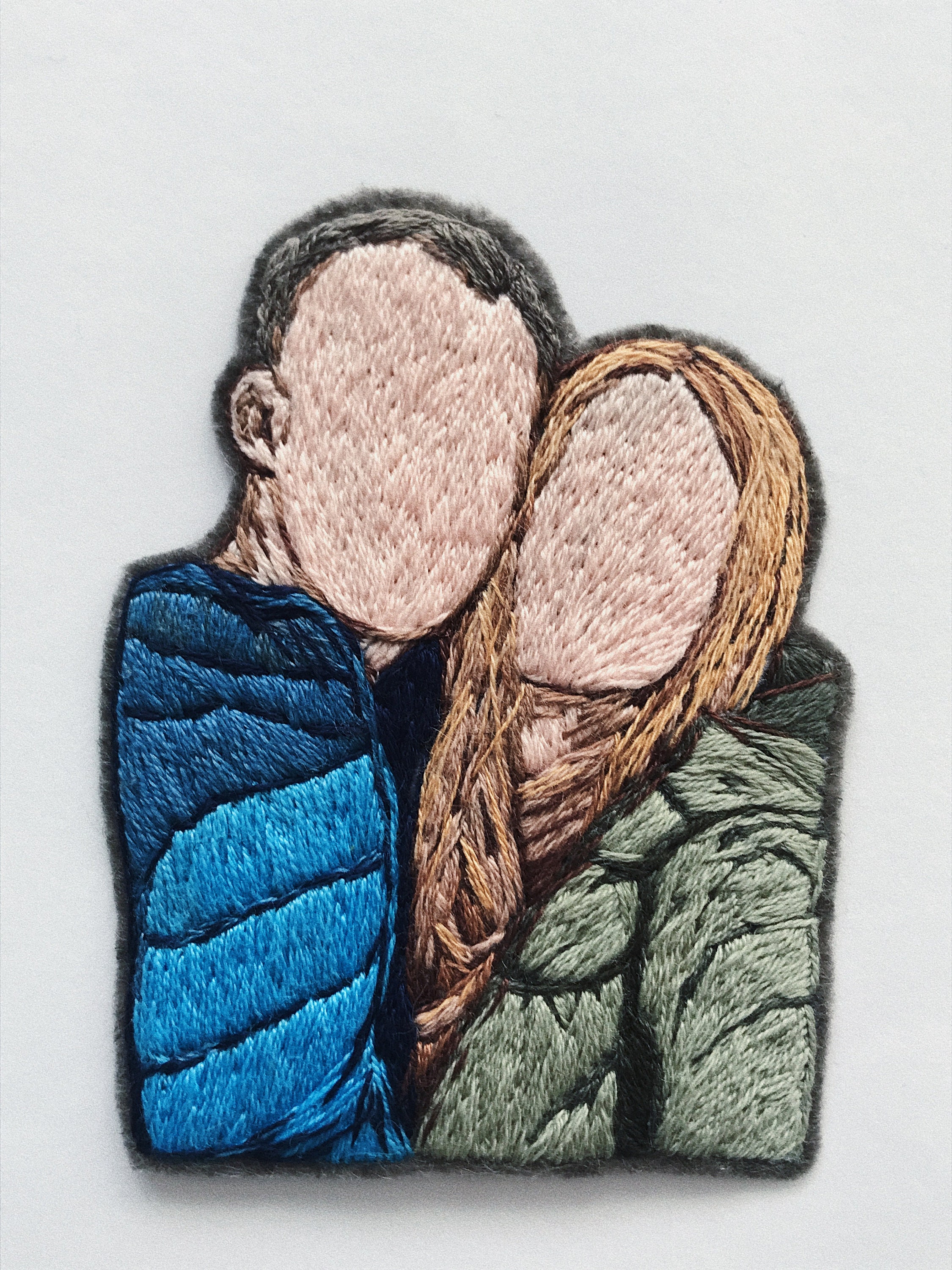 Custom Embroidery People Portrait From Photo| Personalized Couples ...