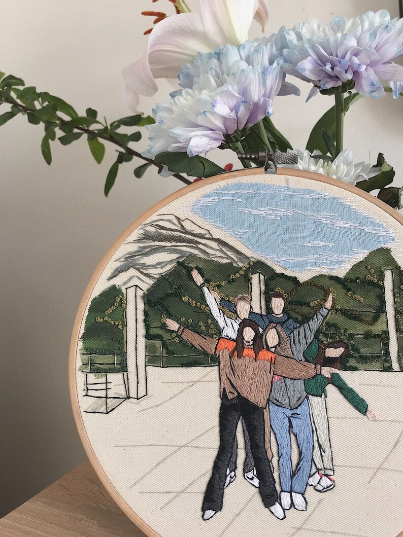 Custom Family Embroidery Portrait Hoop Art | Personalized Portrait From ...
