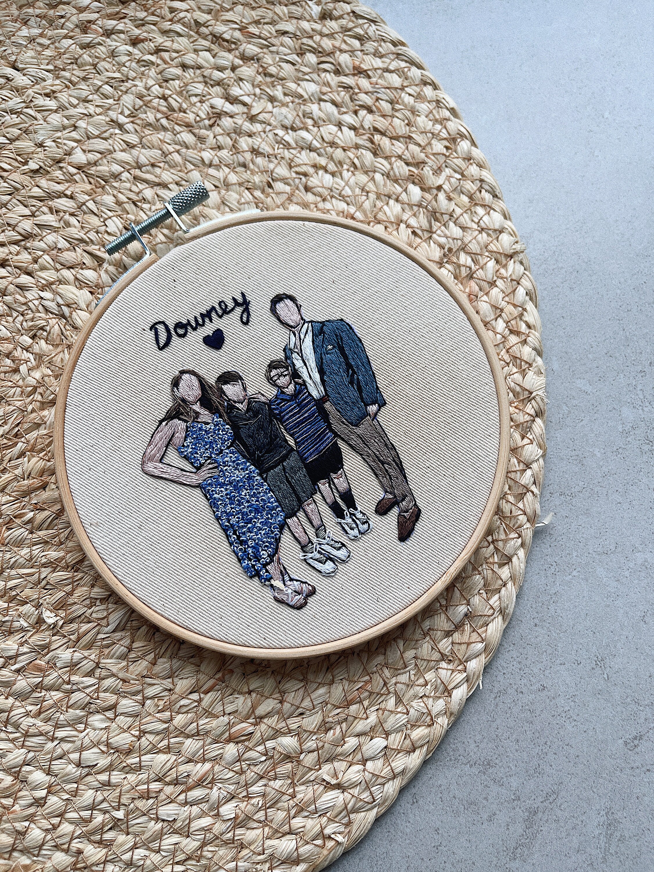 Custom Embroidery Family Portrait| Personalized House Portrait From ...