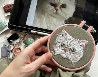 Benutzerdefinierte Sweatshirt | Stickdatei Hund und Katze | Personalisierte Haustier Erinnerung Porträt | Hunde Mama und Katzenmama Geschenk | Tierportrait nach Foto