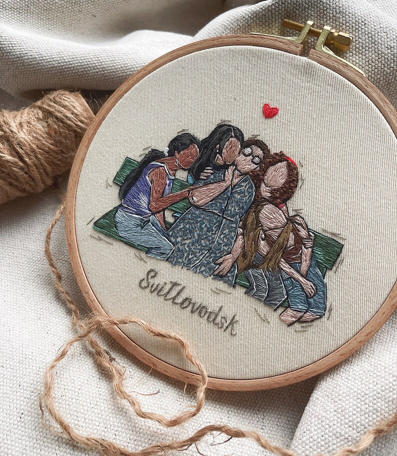 Custom House Embroidery Portrait Hoop Art | Personalized Portrait From ...