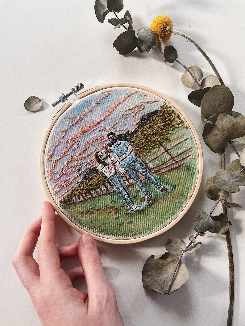 Custom Embroidery Family Portrait| Personalized House Portrait From ...
