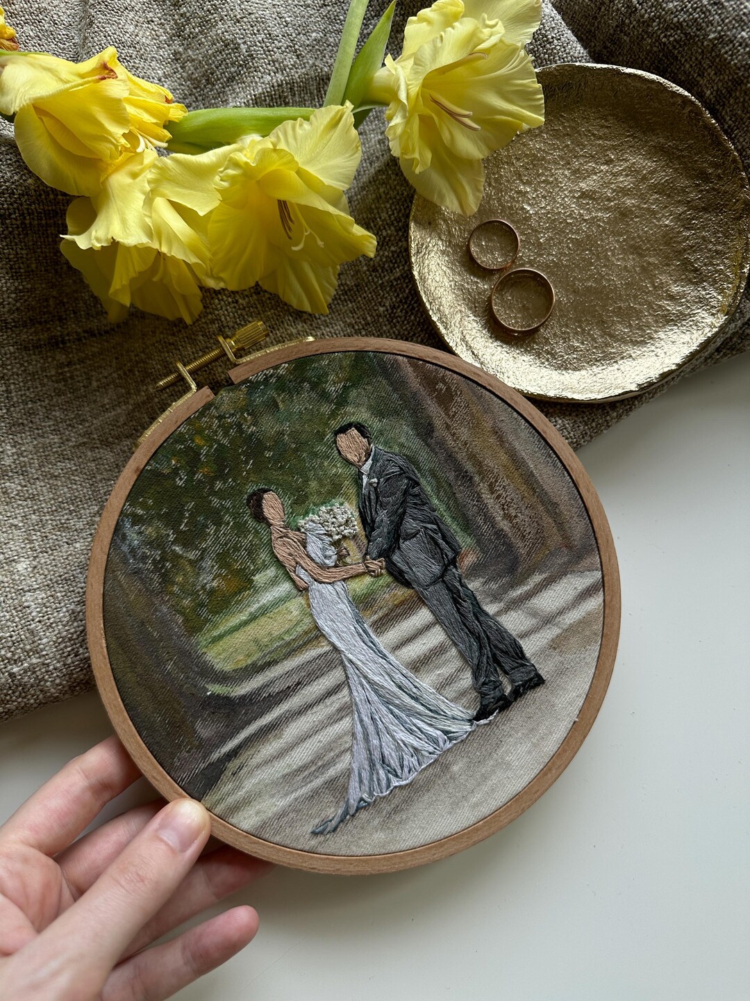 Personalized Embroidery Portrait From Photo| Custom Embroidery Hoop Art ...