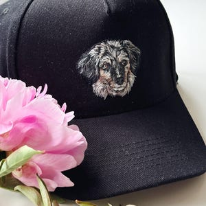 Cappello personalizzato con ricamo del ritratto del tuo animale domestico da una foto/ Cappellino da baseball personalizzato per cani/ Cappello per mamma gatto/ Cappellino da baseball personalizzato per papà cane/ Cappello per animali domestici di proprietà