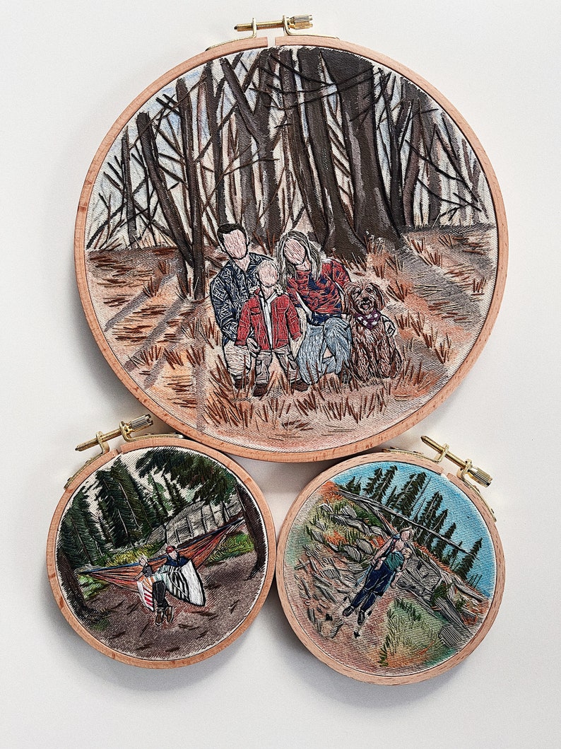 Custom Embroidery Family Portrait| Personalized House Portrait From ...