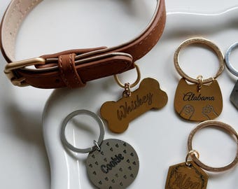 Personalized Pet Collar: Engraved ID Tag, Stainless Steel, Gold/Silver/Rose Gold