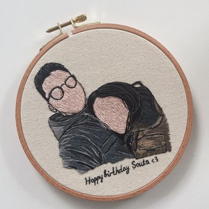 Custom Family Embroidery Portrait Hoop Art | Personalized Portrait From ...