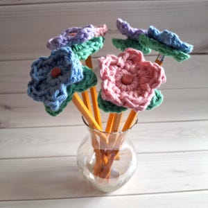 PDF パターンのみ 花の鉛筆トッパー