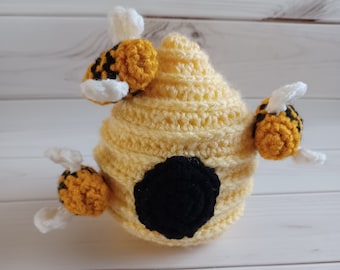 PDF PATTERN ONLY crocheted bees on a beehive