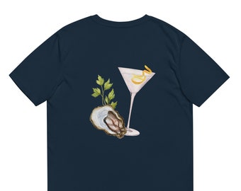 The Martini & Oysters Club - Unisex Organic Embroidered T-shirt