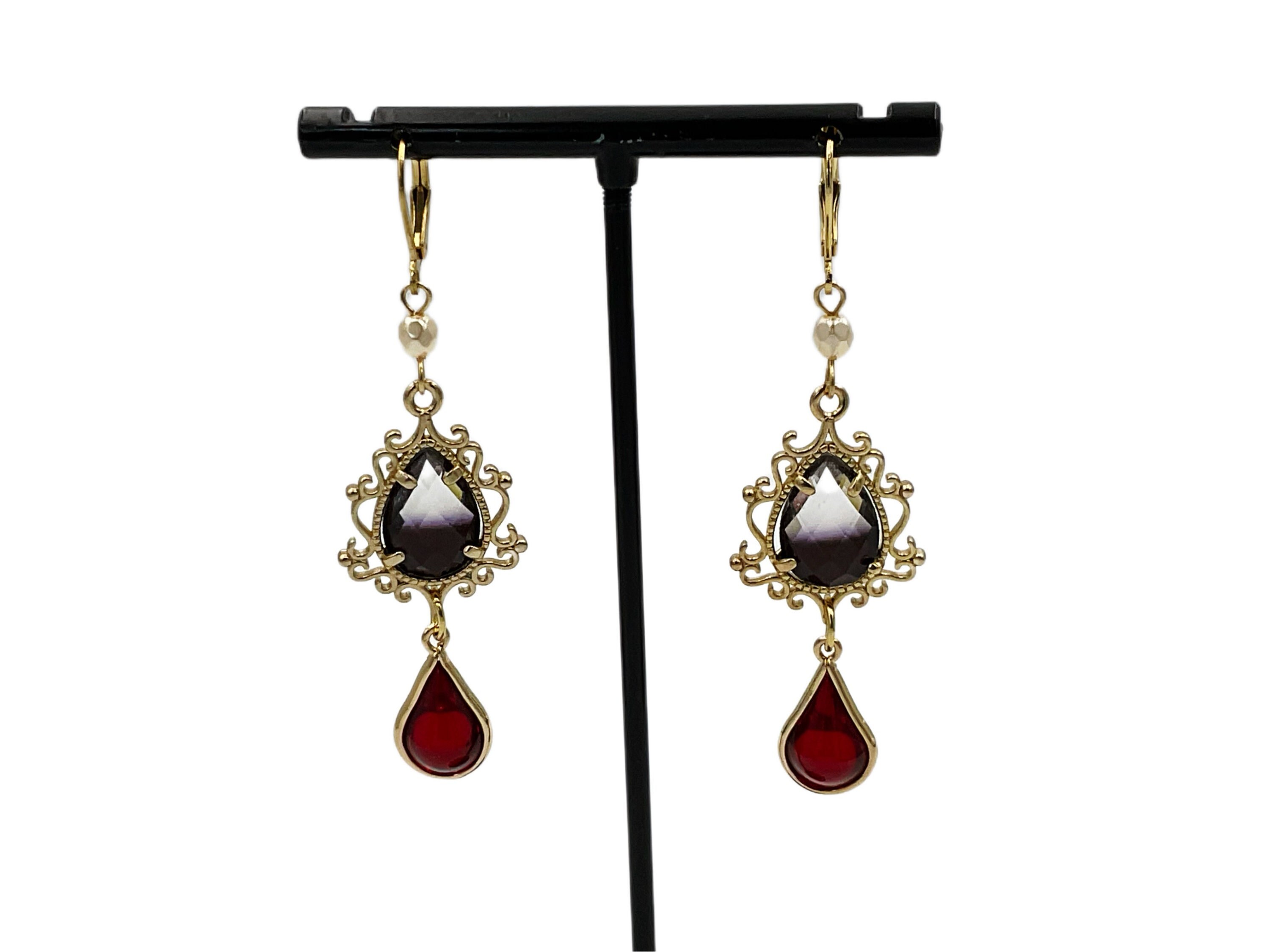 Diluc Ragnvindr Genshin Impact inspired earrings  jewerly