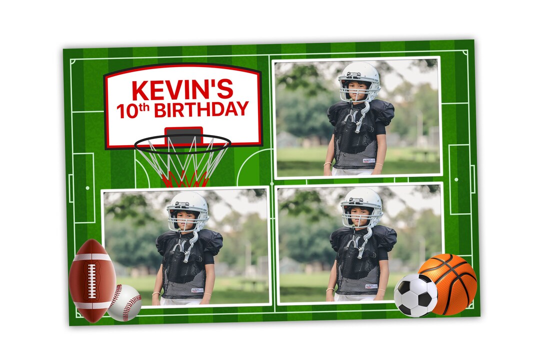 4x6 Birthday Sports Theme Photo Booth Template Etsy