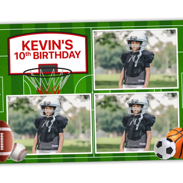 4x6 Birthday Sports Theme Photo Booth Template