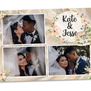Champagner 10x6 mit Hochzeit Blumen Fotobox Overlay Postkarte