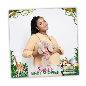 360 Baby Shower with Safari Jungle Animals Overlay for Photo Booth Spinner