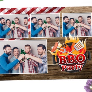 Picnic Barbecue 4x6 Photo Booth Postcard Template for Birthdays, Homecoming, Reunion and Grilling Outdoor Party