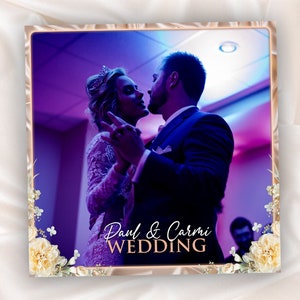 360 Wedding Overlay with Champagne Ivory Rose Gold Flowers perfect for Sweet 16, Birthdays or Anniversary