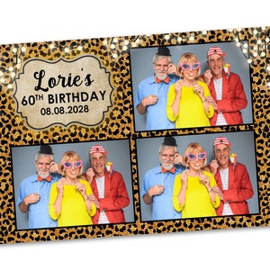 Leopard Pattern 4x6 Photo Booth Template for Birthday Parties