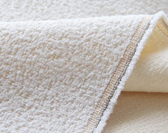 Cream ivory boucle upholstery performance fabric by yard or by meter