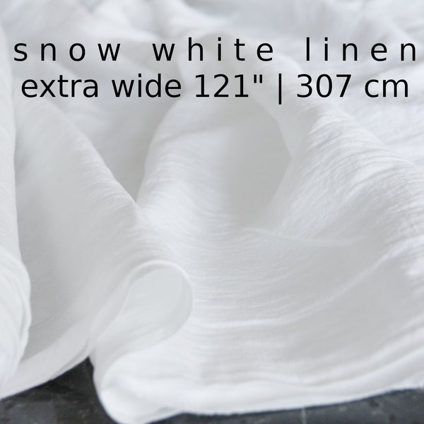 Snow white linen extra wide by the meter or by the yard - EWL3