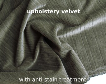 Moss Green Velvet Fabric – Scandinavian Upholstery, Anti-Stain
