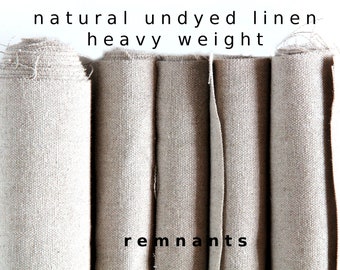 Natural linen fabric remnants for upholstery and diy projects