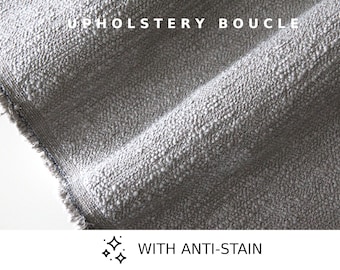 Gray Boucle Upholstery Fabric – Anti-Stain, Scandinavian Style