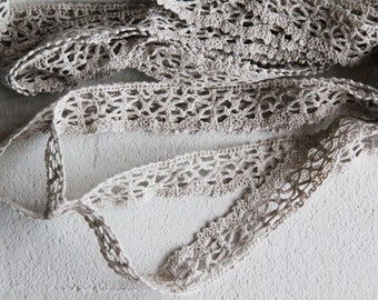 Natural linen lace preshrunk 1 inch wide by the yard - LL10