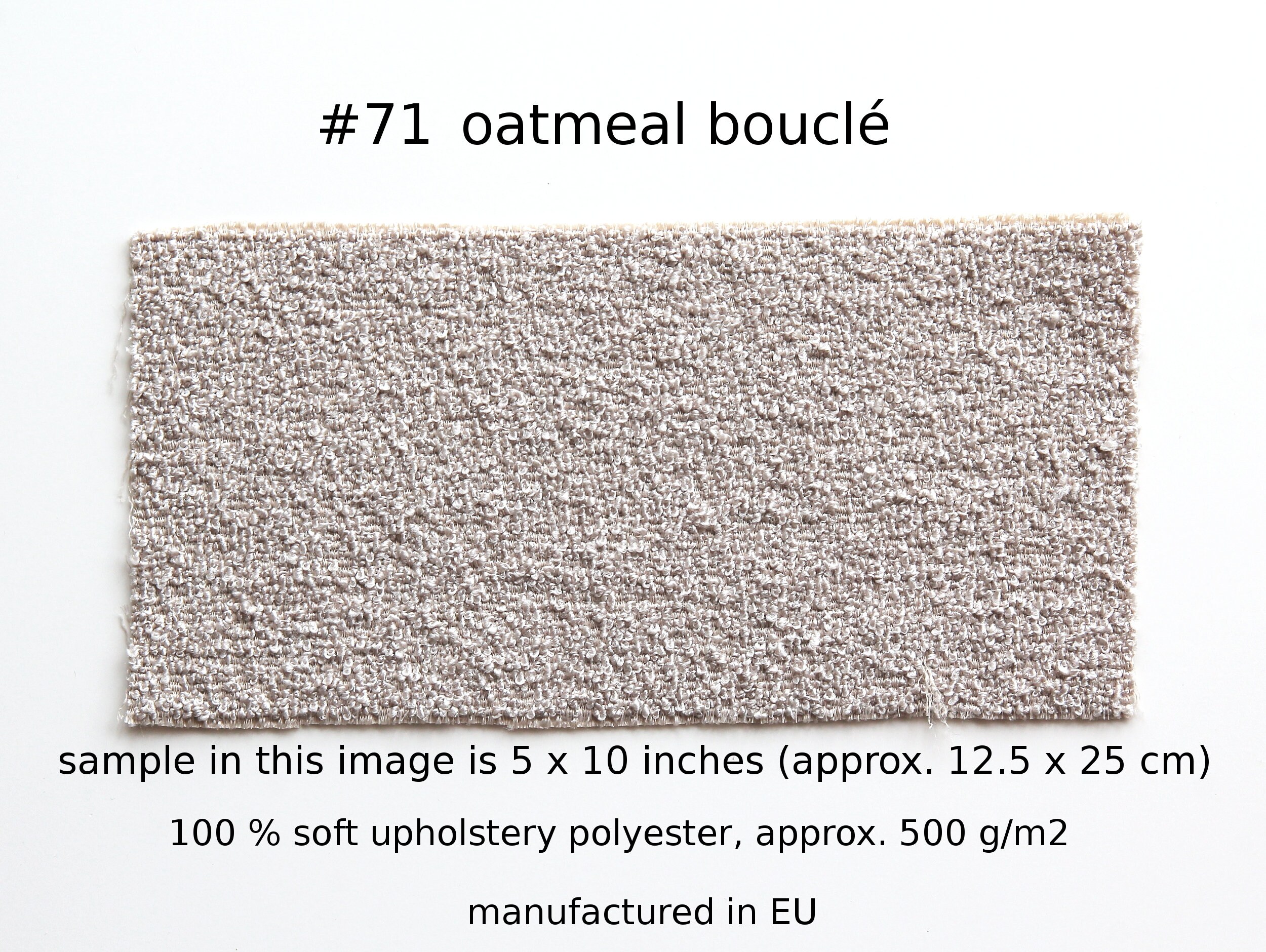 71 Oatmeal boucle fabric by the meter or by the yard for modern upholstery and home decor