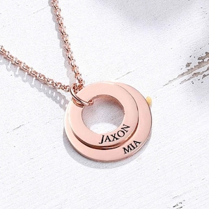 Collar de mamá grabado personalizado con nombres de niños: elegante colgante de acero inoxidable, perfecto para el día de la madre, cumpleaños y aniversarios