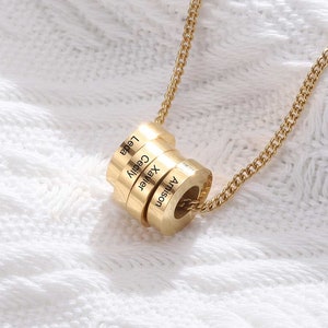 Collar con dijes para madre - Collar personalizado para el día de la madre con dijes para niños - Grabado personalizado hasta 8 nombres de niños - Regalo para mamá