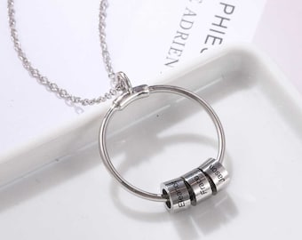 Personalized Grandma Necklace with Grandkids Names, Custom Circle Charm Necklace, Family Name Jewelry, Mothers Day Gift for Nana