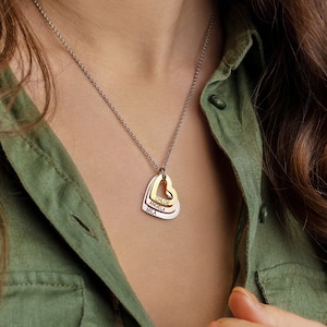 Collar de madre - Collar del Día de las Madres - Collar de mamá oro, plata, oro rosa - Joyería para mamá - Collar de piedra de nacimiento familiar - Collar de nombre