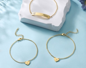 Braccialetti mamma e figlia Primo giorno di scuola, Set di bracciali mamma e me di 2, braccialetto a cuore abbinato, braccialetto ansia da separazione, migliore - Italia