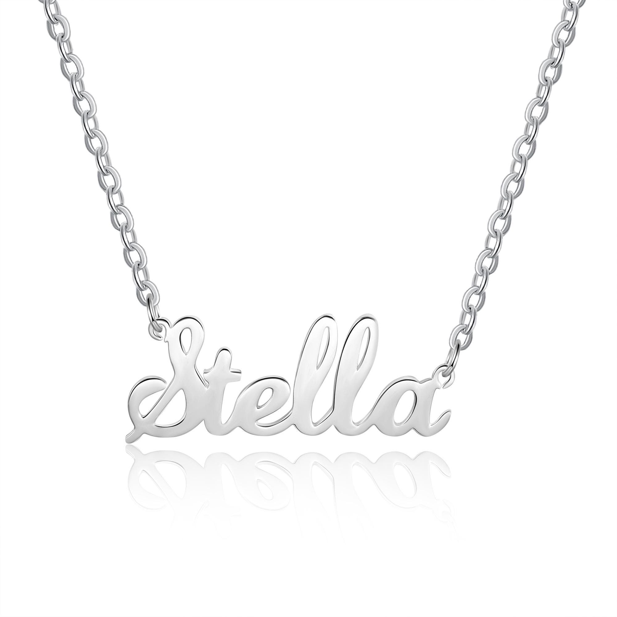 1 Pezzo Di Collana In Argento Sterling 925 Con Iniziali Fatte A 1 Pezzo Di Collana In Argento Sterling 925 Con Iniziali Fatte A