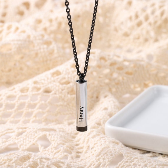 Message Necklace for Men Engraved 