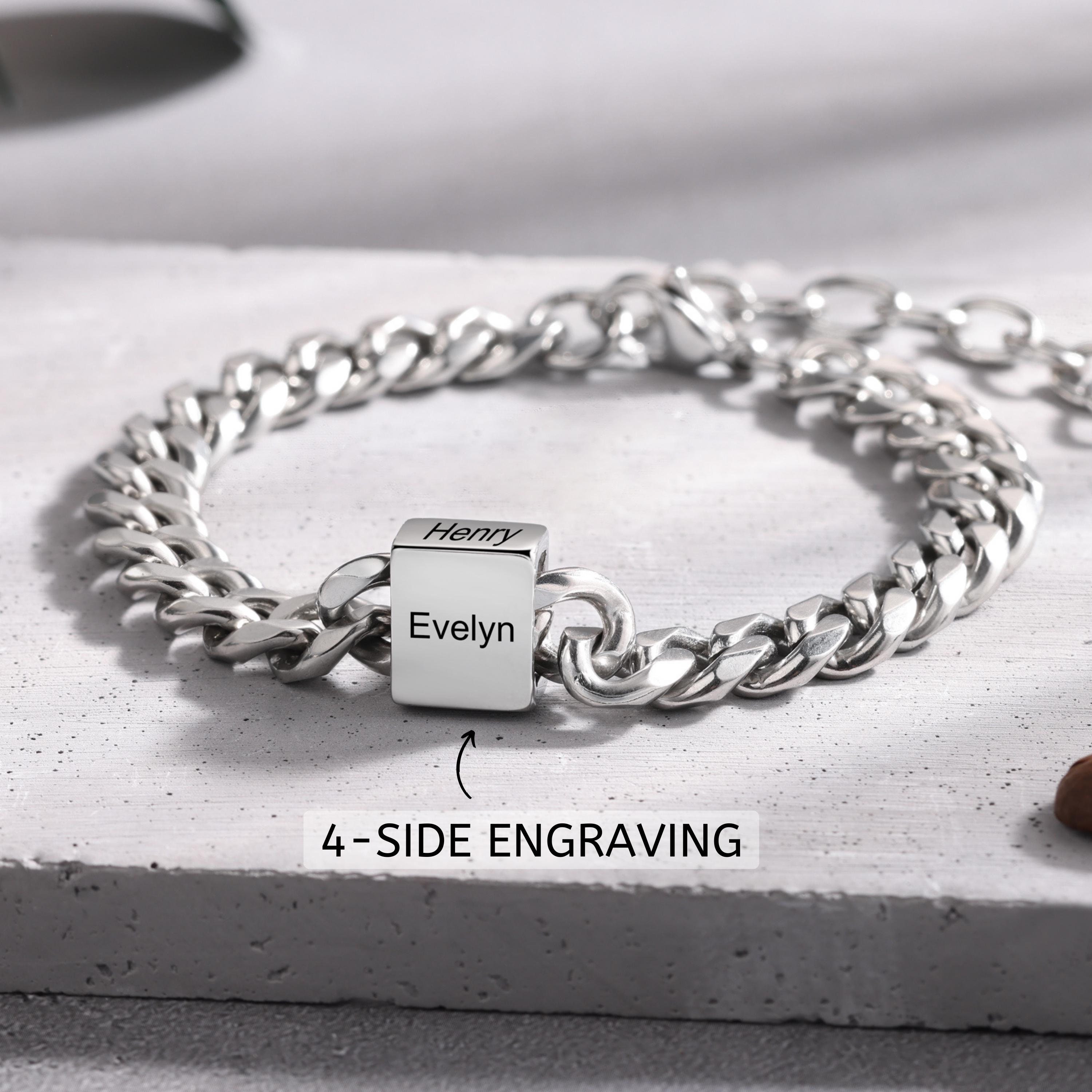 Custom Cuban Link Chain Bracelet Bracciale Con Catena A Maglia Cubana - Foto 7