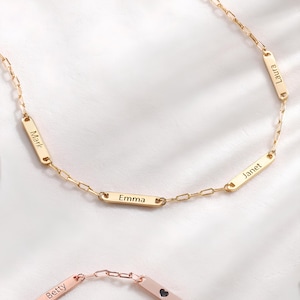 Personalized Mother Necklace: Custom Family Jewelry, Multiple Names Pendant, Names Necklace, Mother&#39;s Day Gift, Engraved Kids Name Necklace