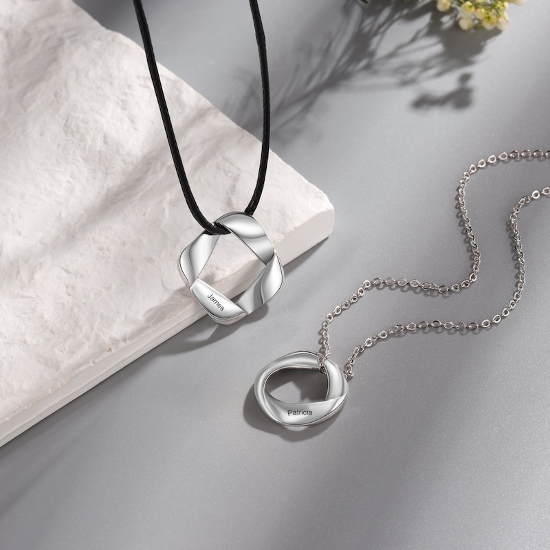 Puzzle Match Necklace Set For Couples - Stainless Steel Best Friend Necklaces, Valentine's Gift For Him & Her - View #12