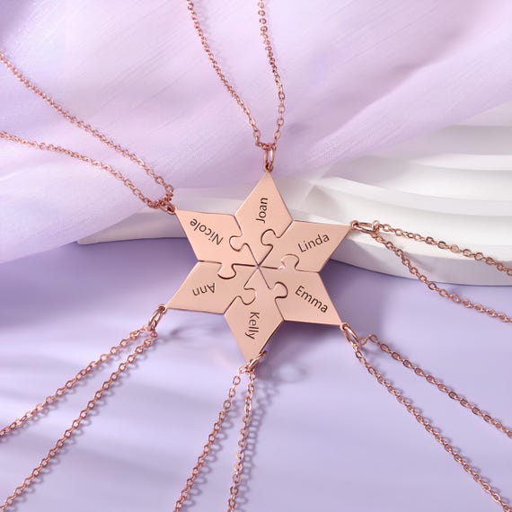 友情ネックレス - 2～8人用BFFネックレス - お揃いのベストフレンド