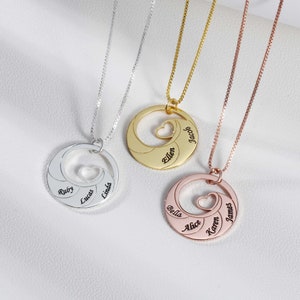 Collar personalizado del día de las madres - Collar para mamá con nombres de niños - Collar familiar personalizado - 1er regalo del día de las madres - Ideas de regalos para mamá