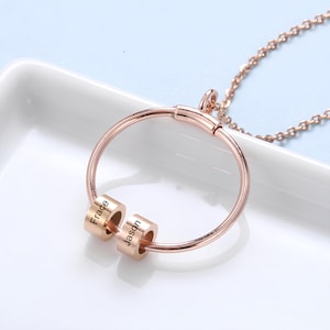 Collar de madres - Collar de mamá con nombres de niños, colgante familiar - esposa personalizada, hermana, caza, regalo de novia - collar de círculo de oro