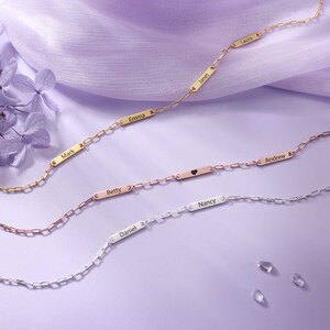 Collar personalizado para mamá con los nombres de los niños - Collar personalizado de oro y plata con nombre grabado - Regalo para esposa, novia, Día de la Madre