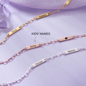 Collar Madre: Collar Día de la Madre, Collar Madre Hija, Collar Personalizado con Nombres, Collar Inicial para Mamás, Novia