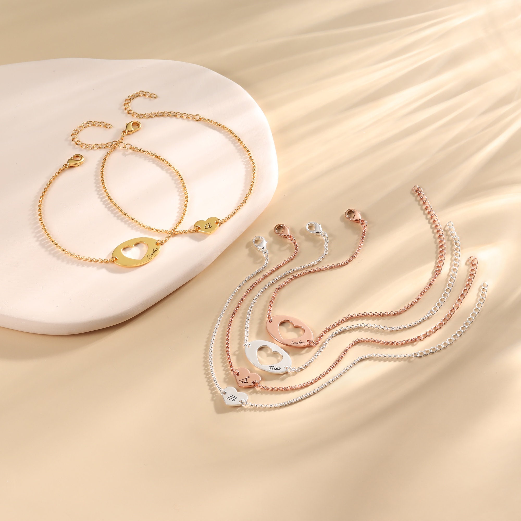 Set Di Braccialetti Coordinati Per Mamma E 3 Figlie - Regolabili, Con Ciondolo Significato, In Confezione Regalo, Per Festa Della Mamma - 3