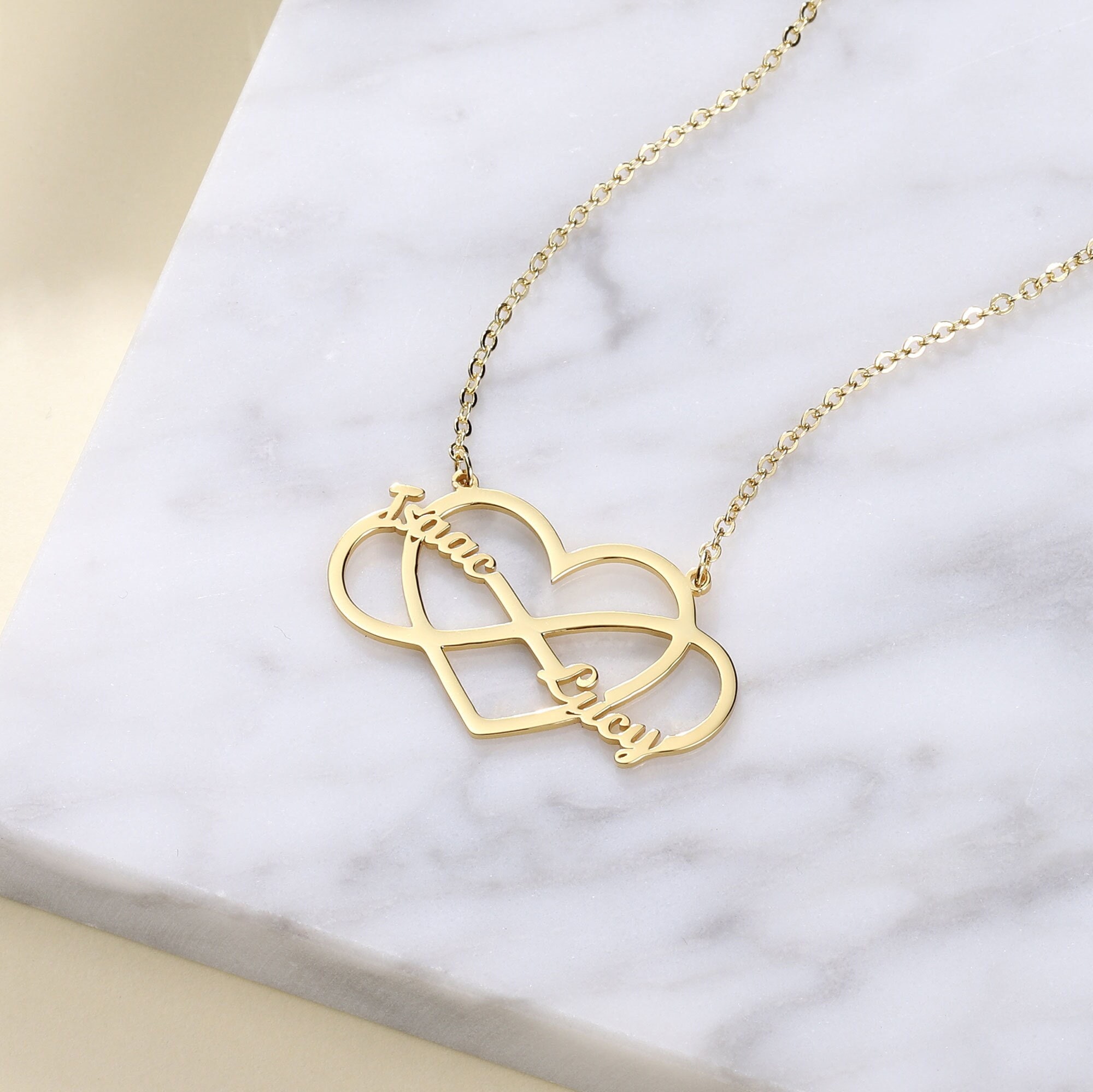 Infinity Name Necklace Two Name Necklace Personalized Dual Name Jewelry Long Distance Relationship Gift Custom Couples Pendant