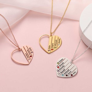 Mom & Grandma Necklace with Grandkids Birthstones: Personalized Family Birthstone Necklace, Unique Keepsake, Perfect Gift for Mom or Grandma